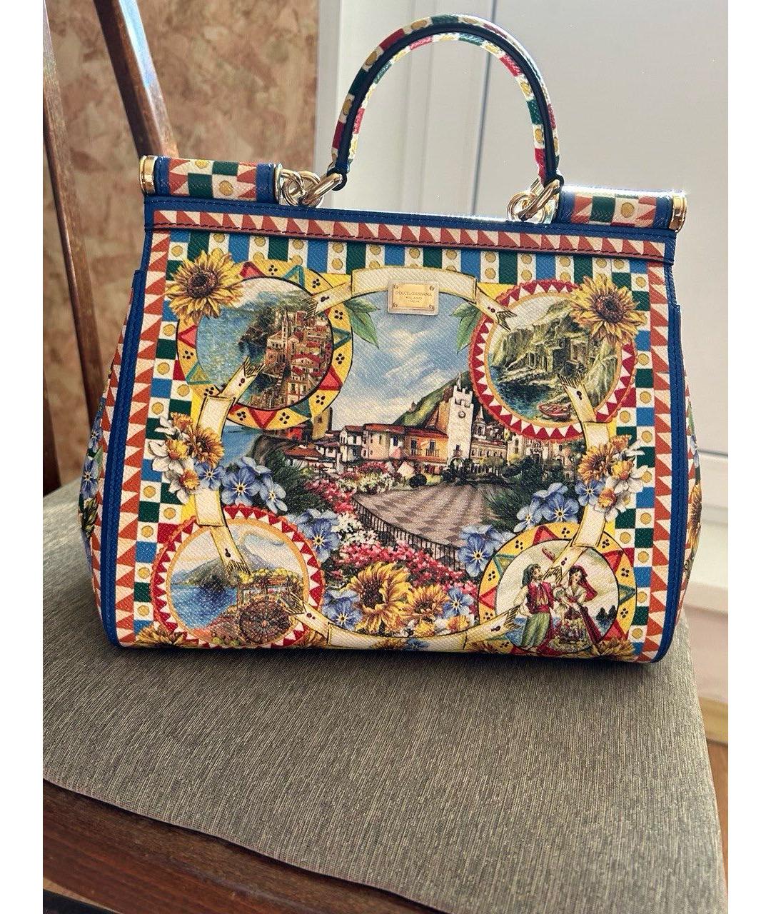 DOLCE&GABBANA Мульти кожаная сумка с короткими ручками, фото 3