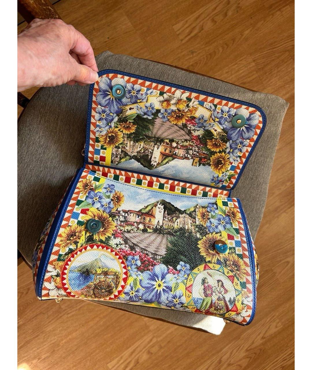 DOLCE&GABBANA Мульти кожаная сумка с короткими ручками, фото 5