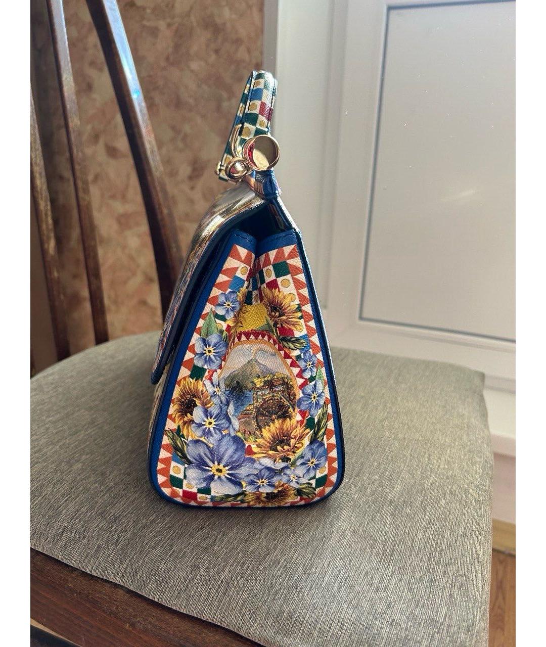 DOLCE&GABBANA Мульти кожаная сумка с короткими ручками, фото 8