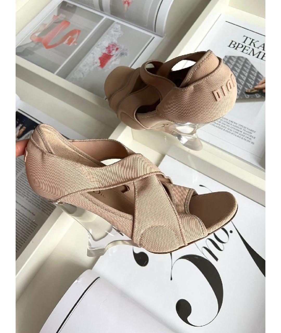 CHRISTIAN DIOR Бежевые кожаные туфли, фото 7