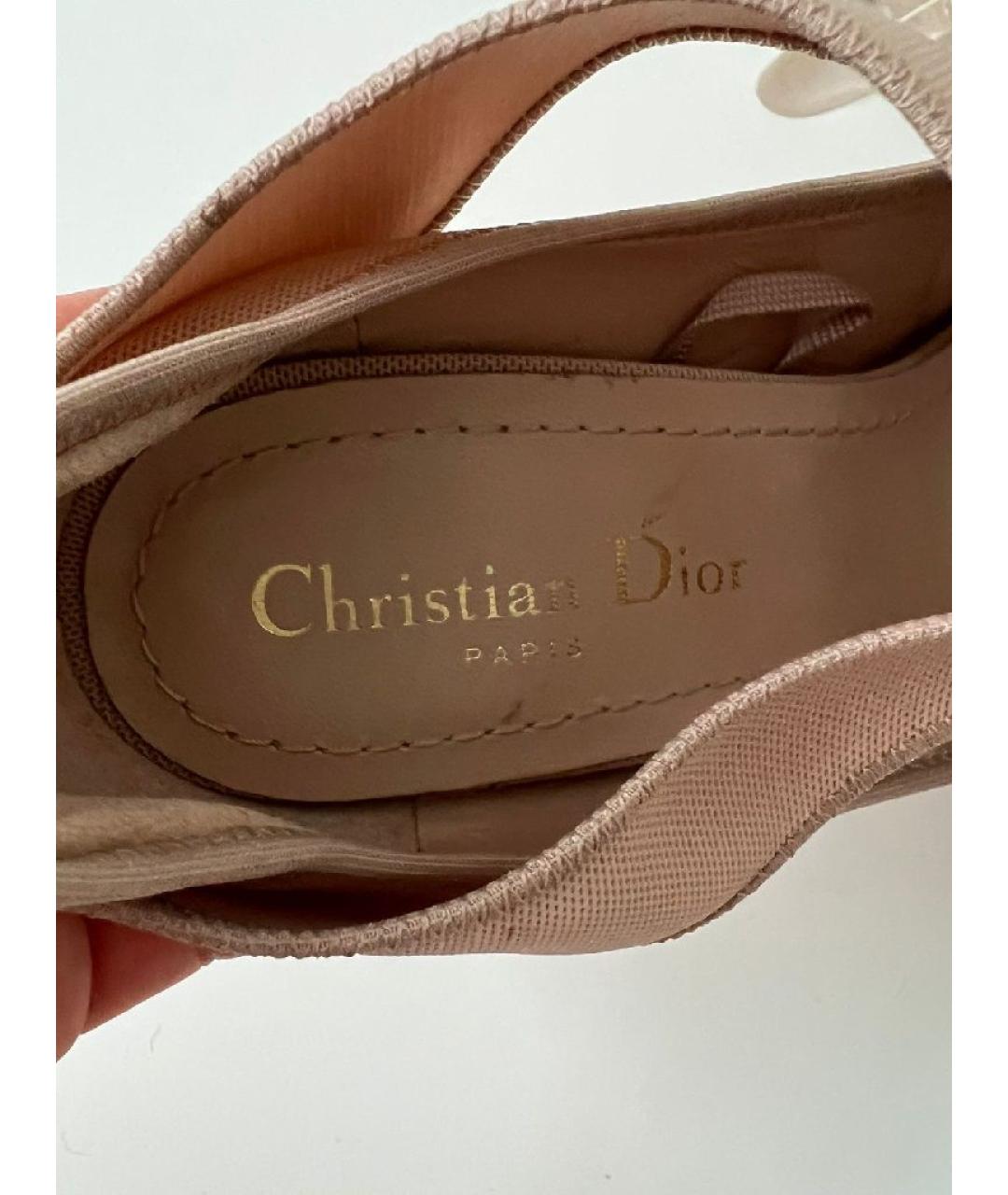 CHRISTIAN DIOR Бежевые кожаные туфли, фото 3