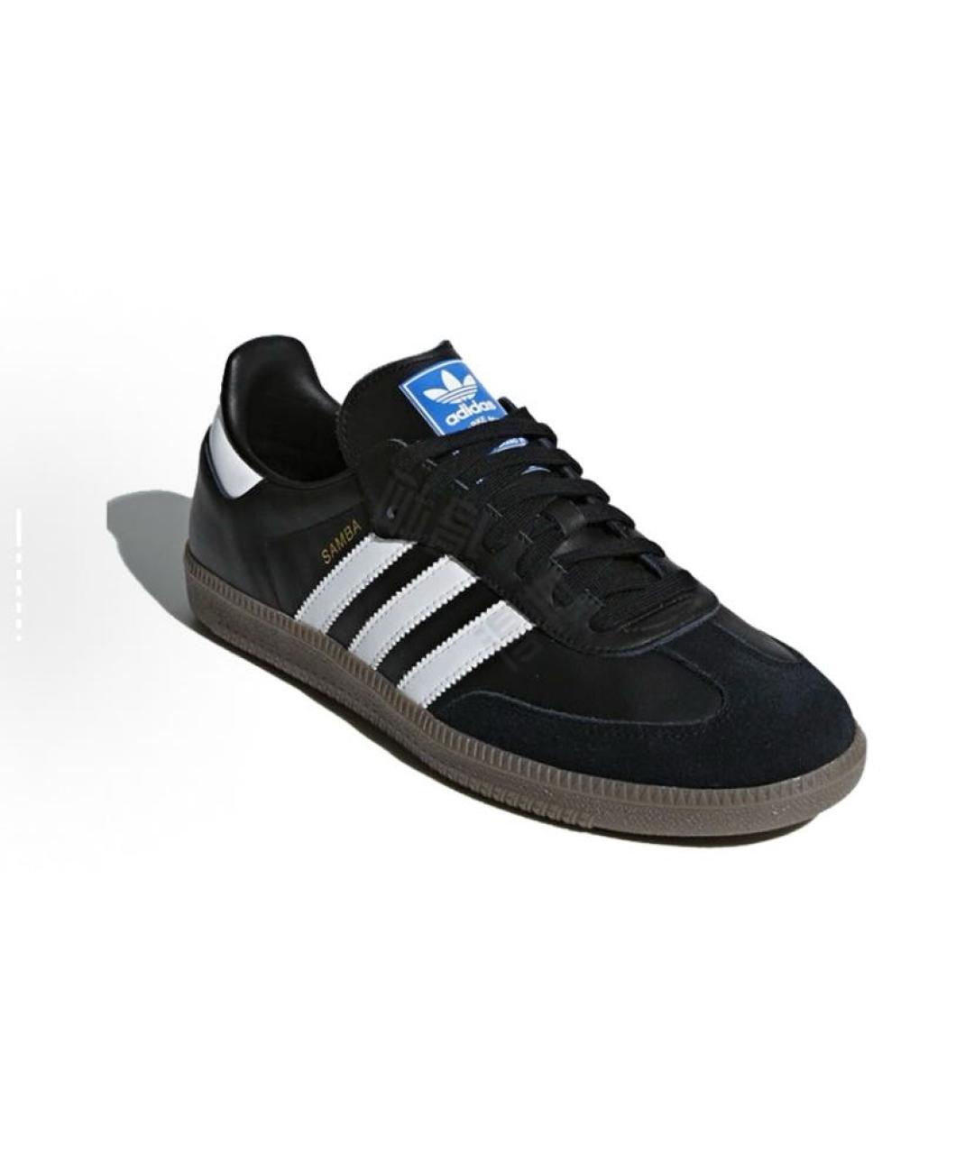 ADIDAS Черные кожаные низкие кроссовки / кеды, фото 2