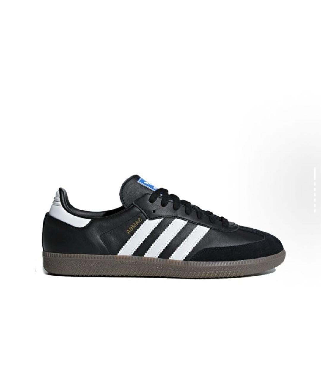 ADIDAS Черные кожаные низкие кроссовки / кеды, фото 6
