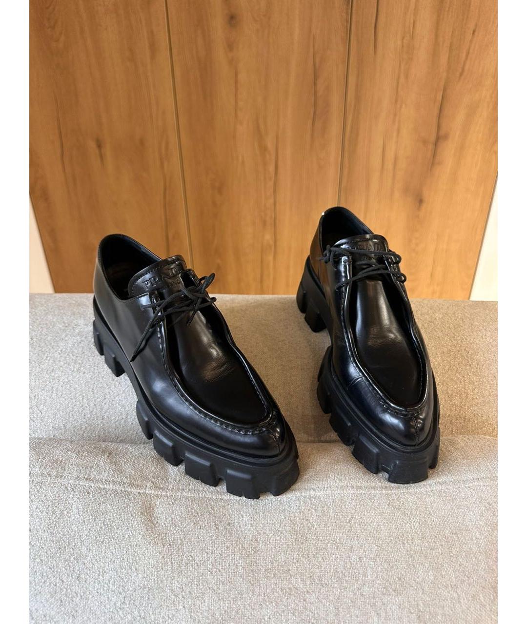 PRADA Черные кожаные лоферы, фото 2