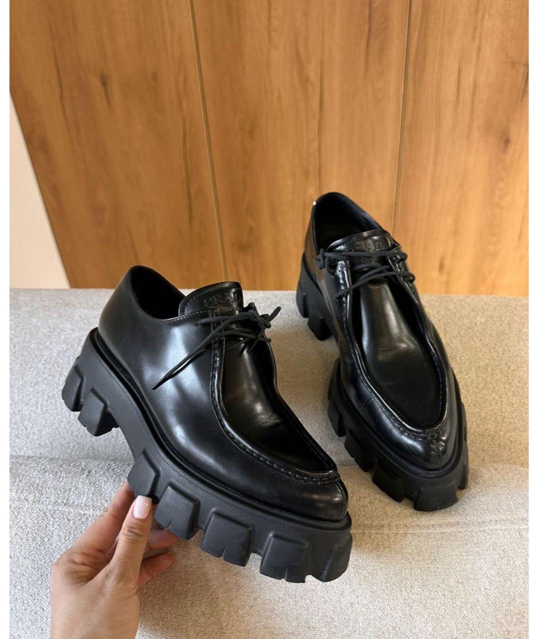 PRADA Черные кожаные лоферы, фото 3
