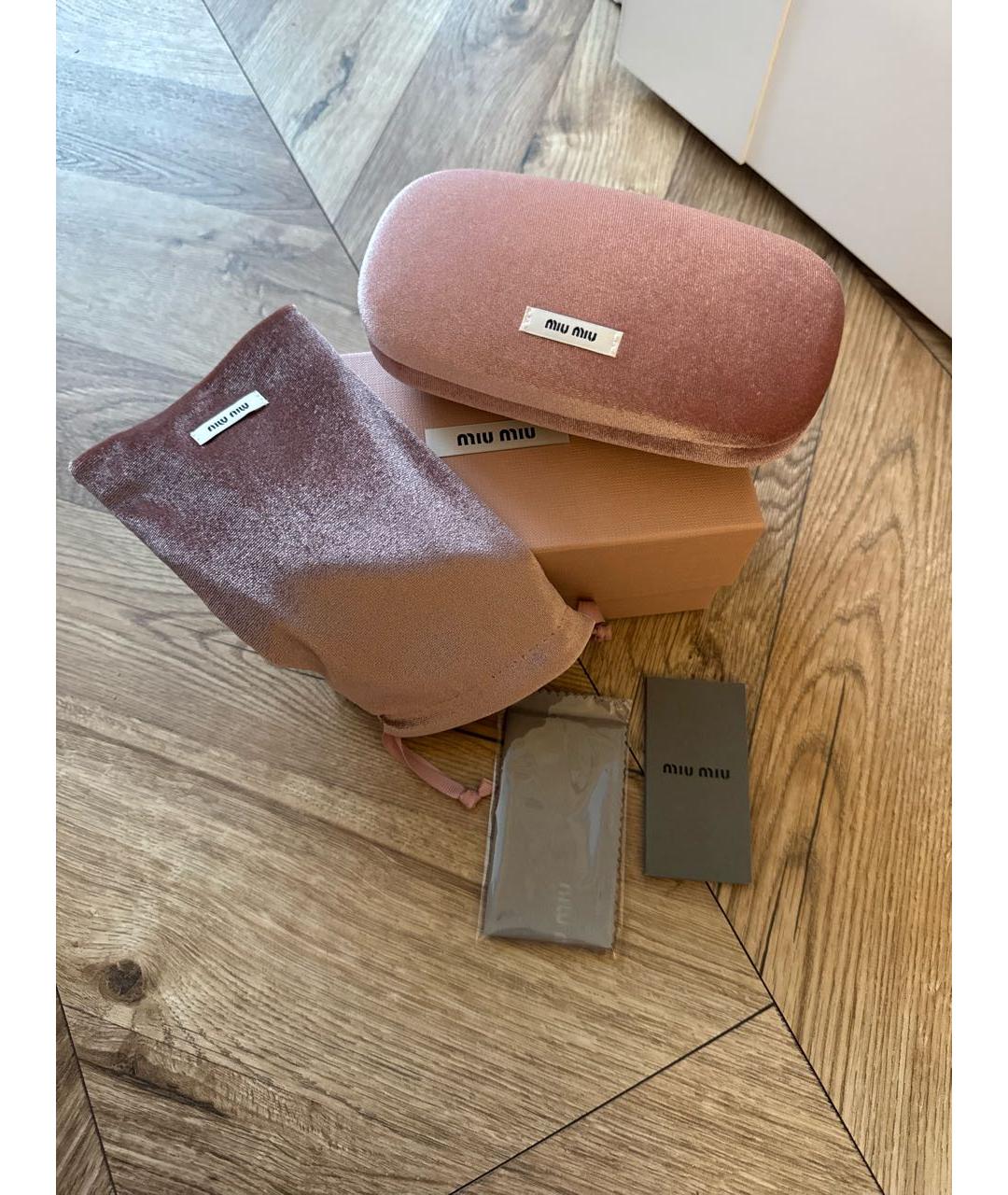 MIU MIU Коричневые металлические солнцезащитные очки, фото 4