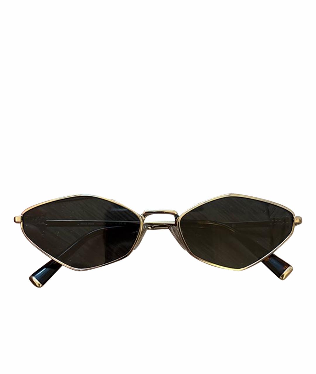 MIU MIU Коричневые металлические солнцезащитные очки, фото 1