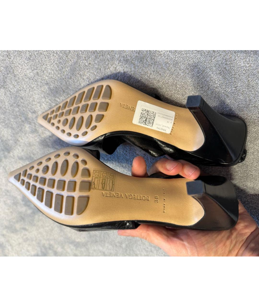 BOTTEGA VENETA Черные кожаные туфли, фото 6