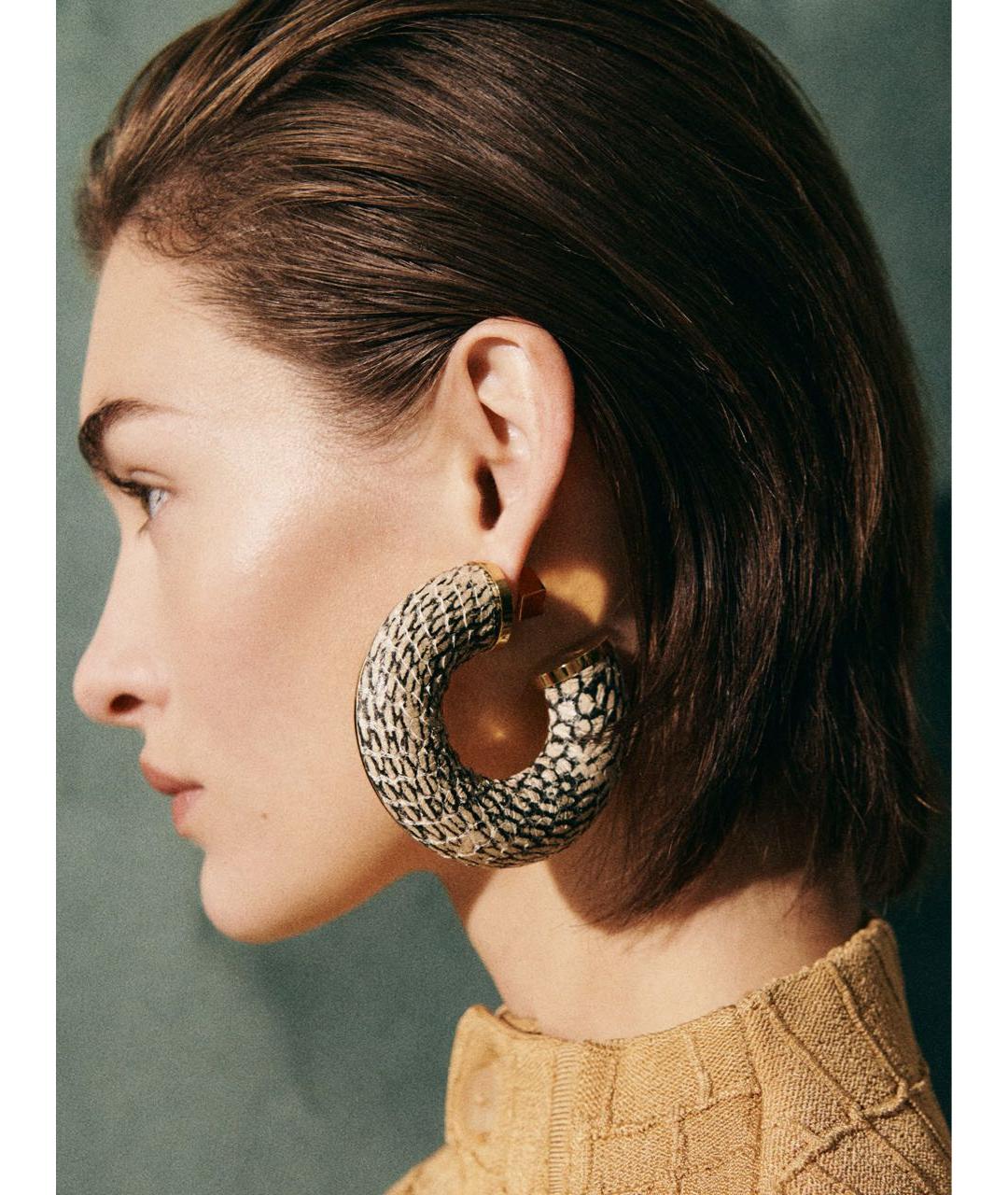 JACQUEMUS Золотые латунные серьги, фото 4