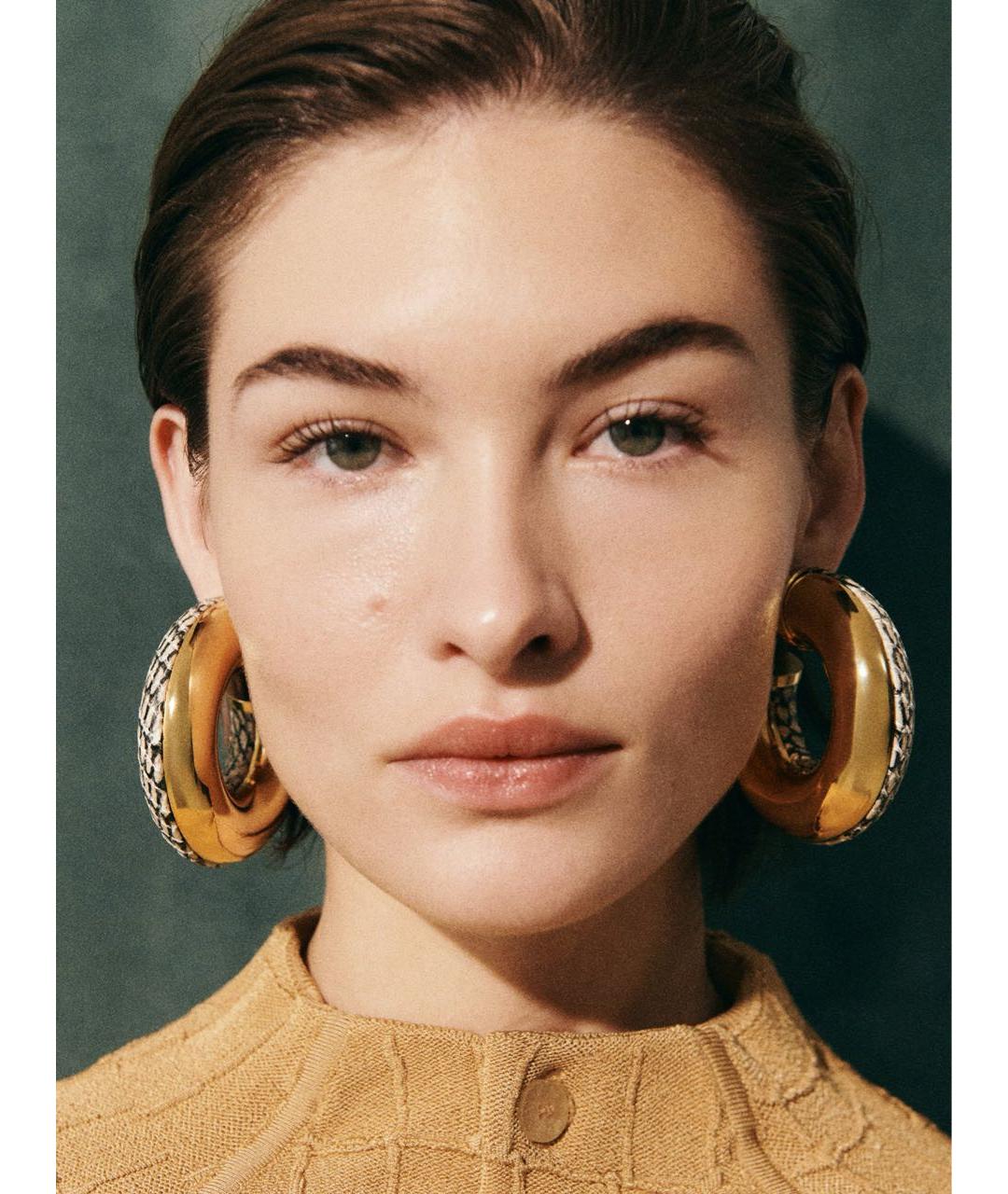 JACQUEMUS Золотые латунные серьги, фото 3