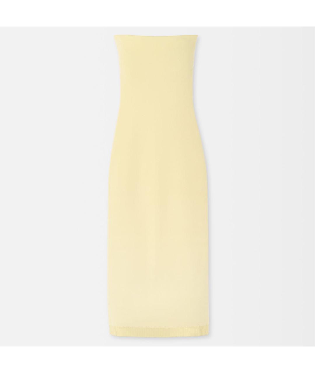 JACQUEMUS Желтое вискозное коктейльное платье, фото 6