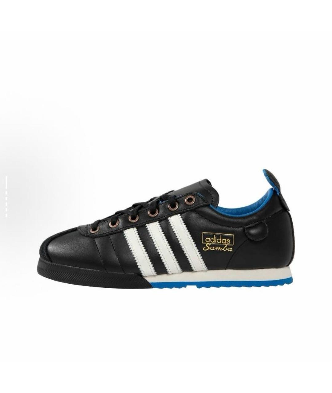ADIDAS Черные кожаные низкие кроссовки / кеды, фото 2