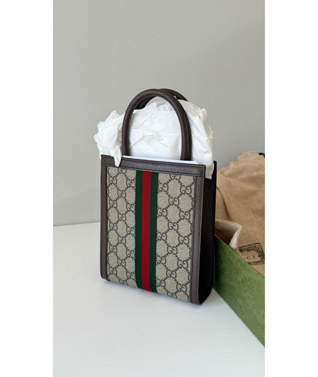 GUCCI Коричневая сумка тоут, фото 3
