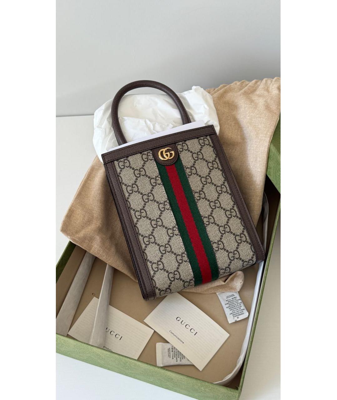 GUCCI Коричневая сумка тоут, фото 5