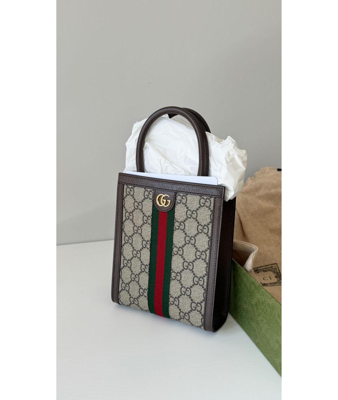 GUCCI Коричневая сумка тоут, фото 7