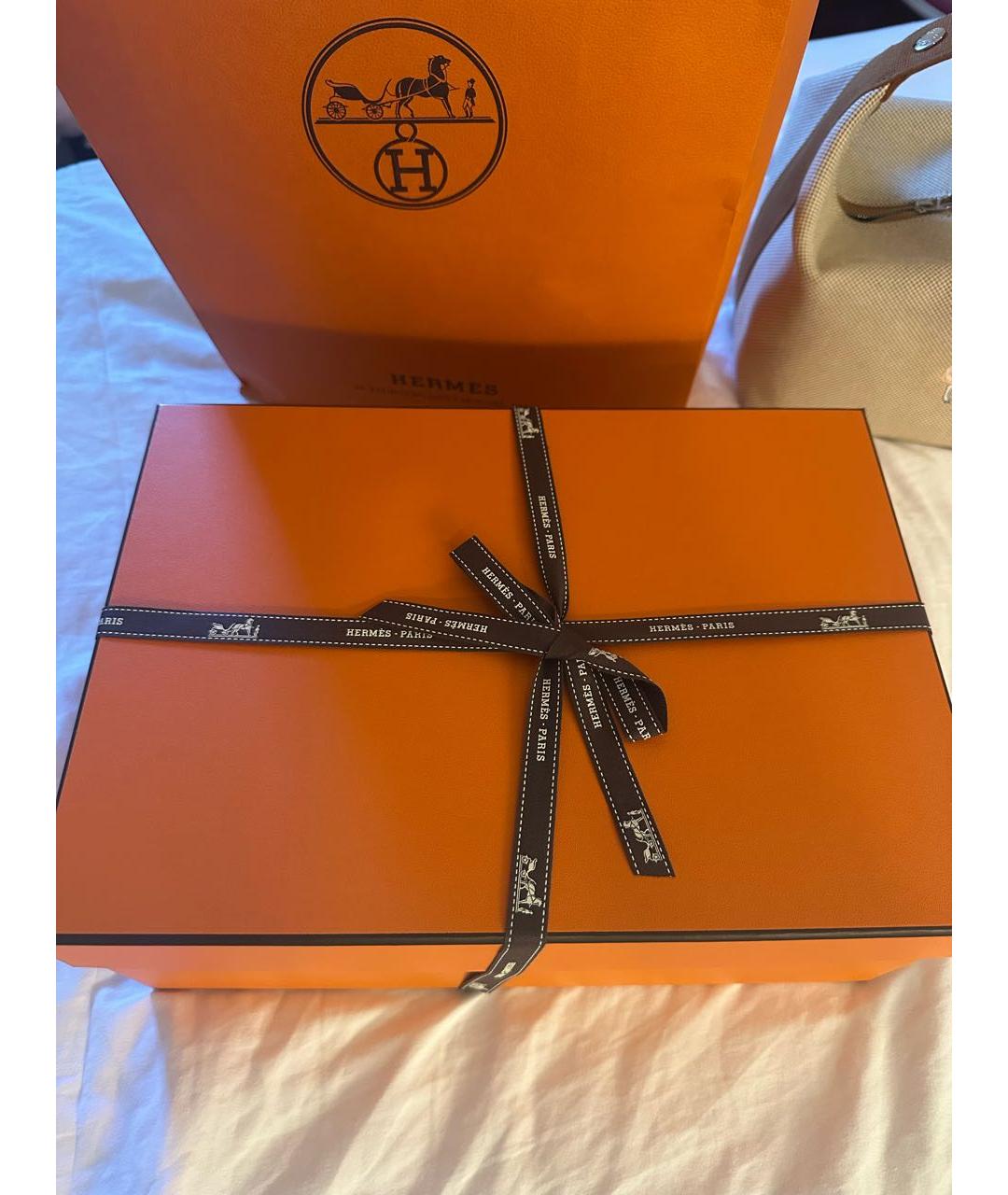 HERMES Коричневая тканевая сумка через плечо, фото 4