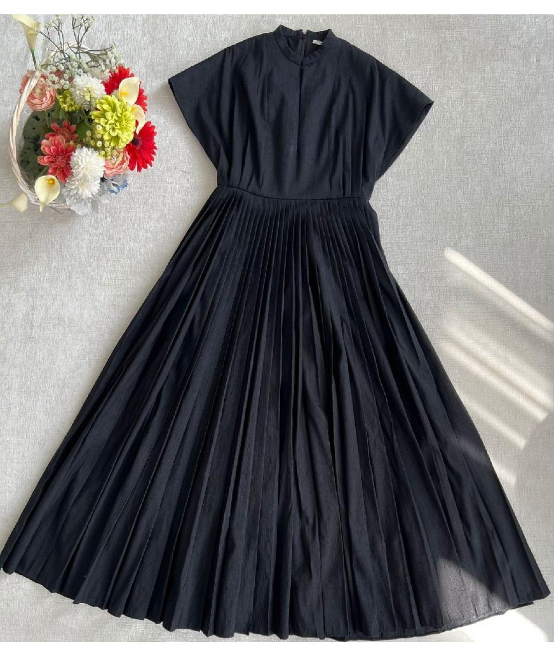 CHRISTIAN DIOR Черное шелковое повседневное платье, фото 8