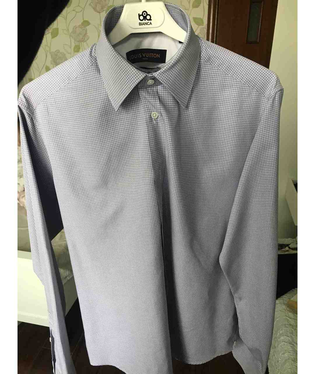 LOUIS VUITTON PRE-OWNED Голубая хлопко-шелковая кэжуал рубашка, фото 7