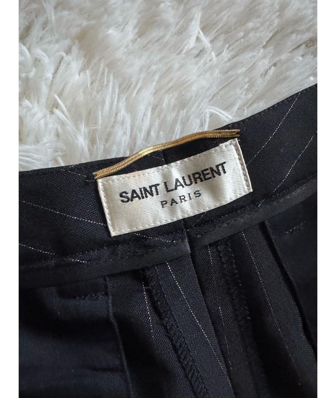 SAINT LAURENT Черные прямые брюки, фото 3