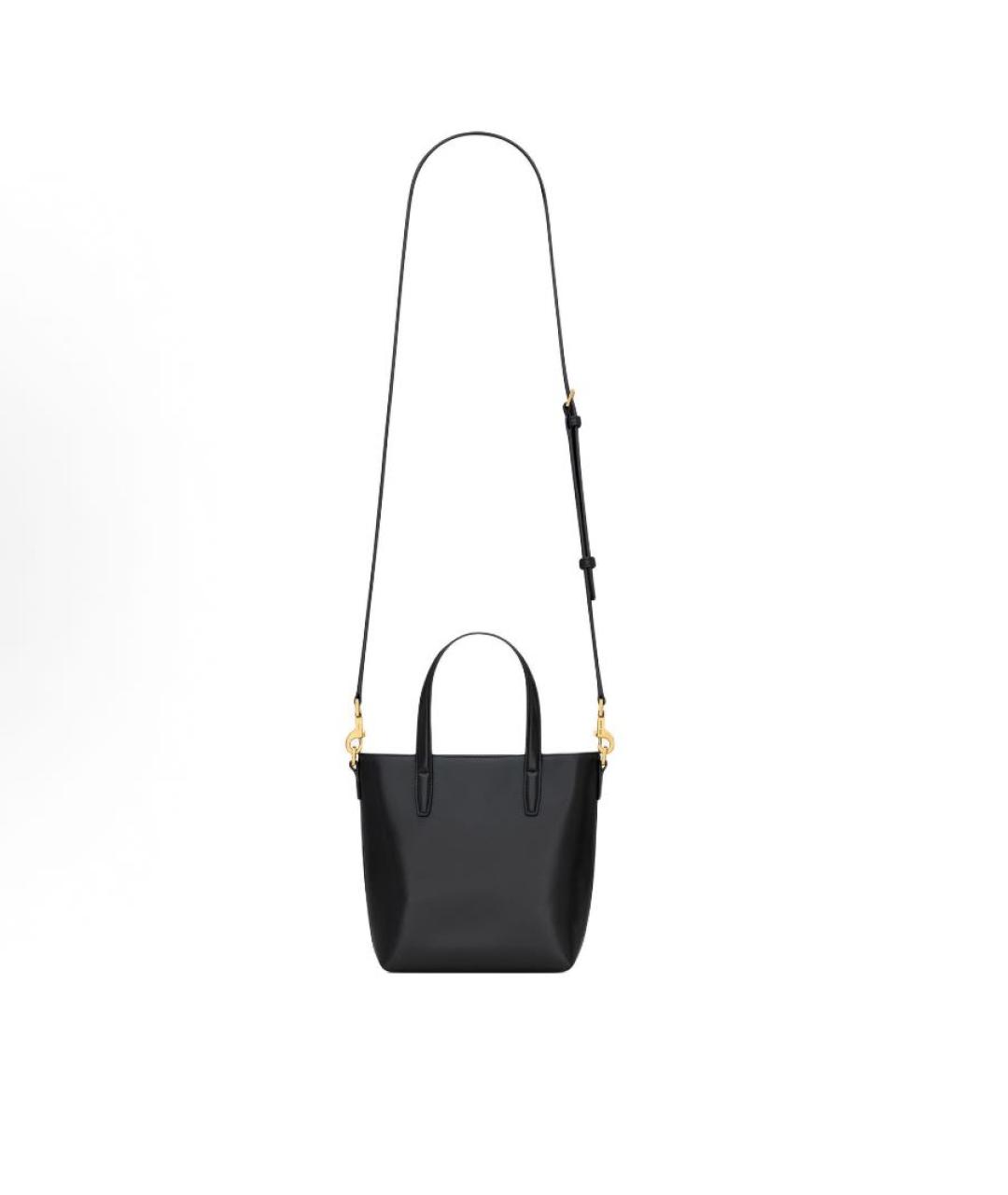 SAINT LAURENT Черная кожаная сумка с короткими ручками, фото 5