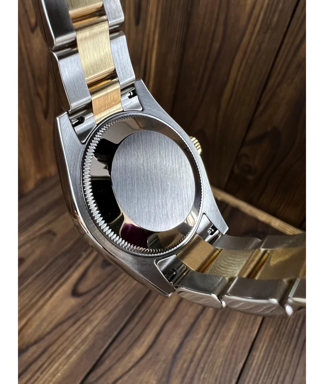 ROLEX Черные часы из желтого золота, фото 7