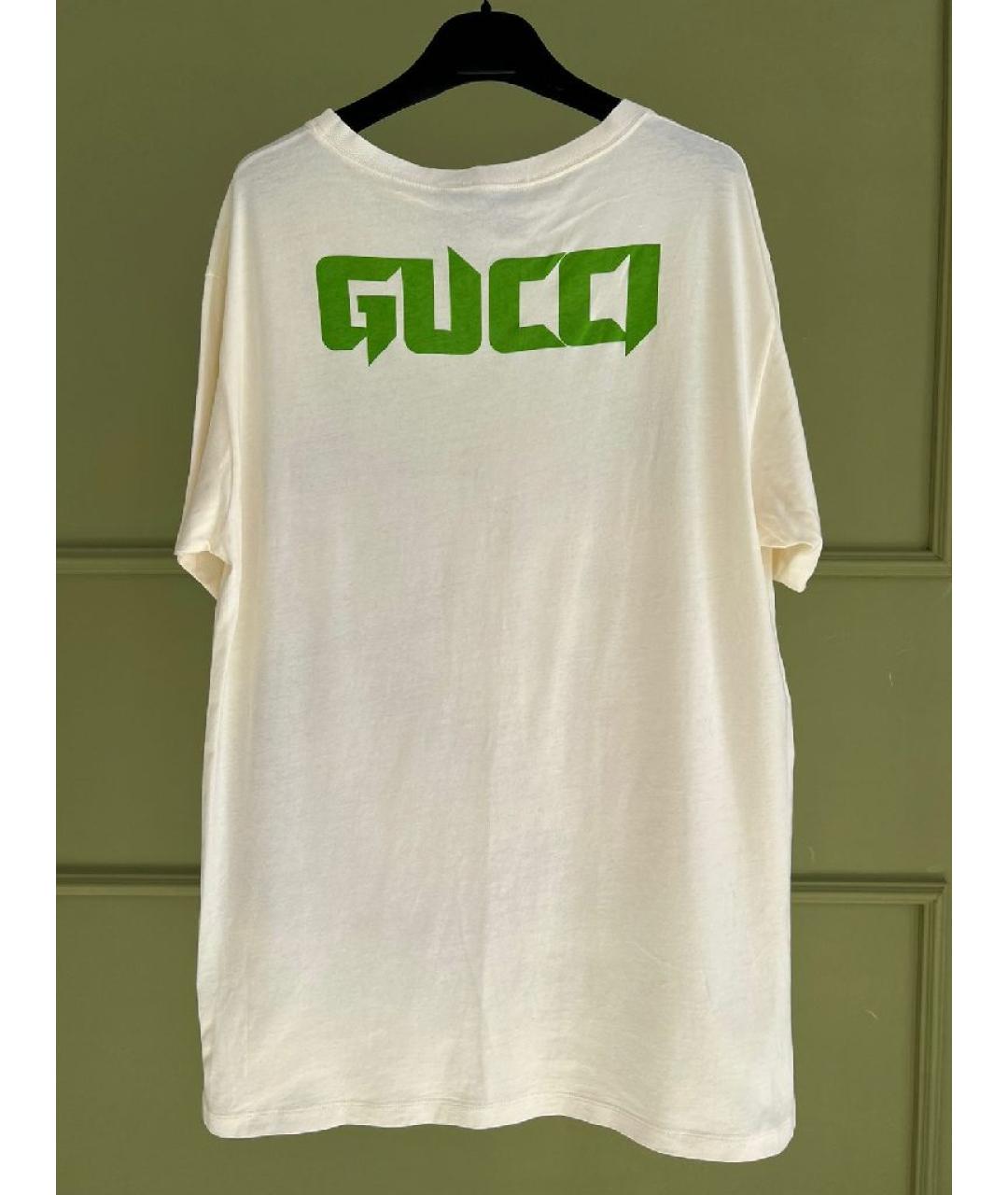 GUCCI Белая хлопковая футболка, фото 2