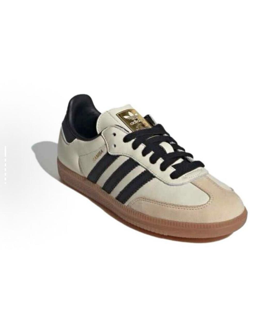 ADIDAS Бежевые кожаные низкие кроссовки / кеды, фото 3