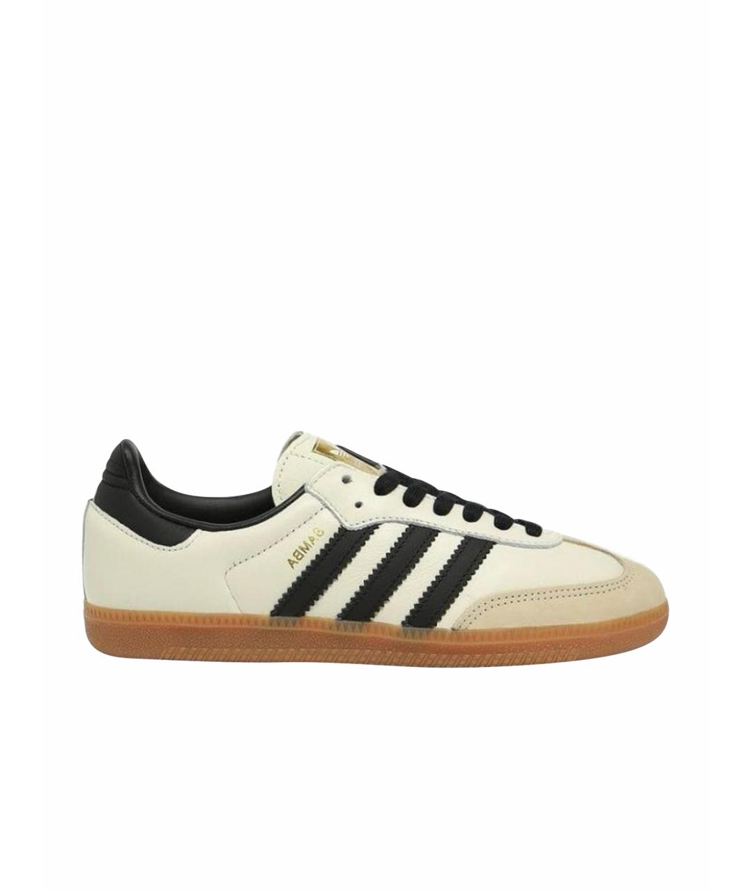 ADIDAS Бежевые кожаные низкие кроссовки / кеды, фото 5