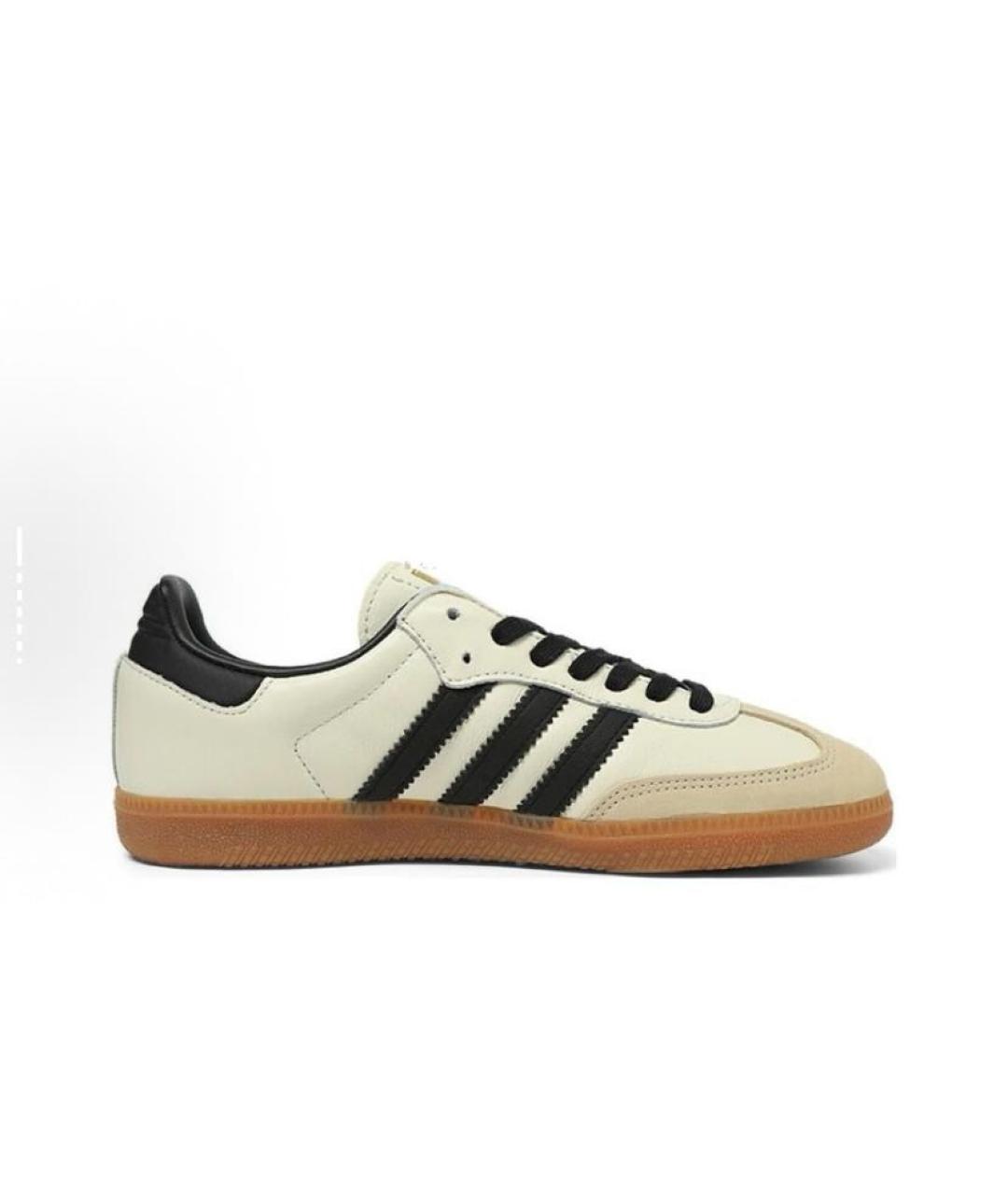 ADIDAS Бежевые кожаные низкие кроссовки / кеды, фото 2
