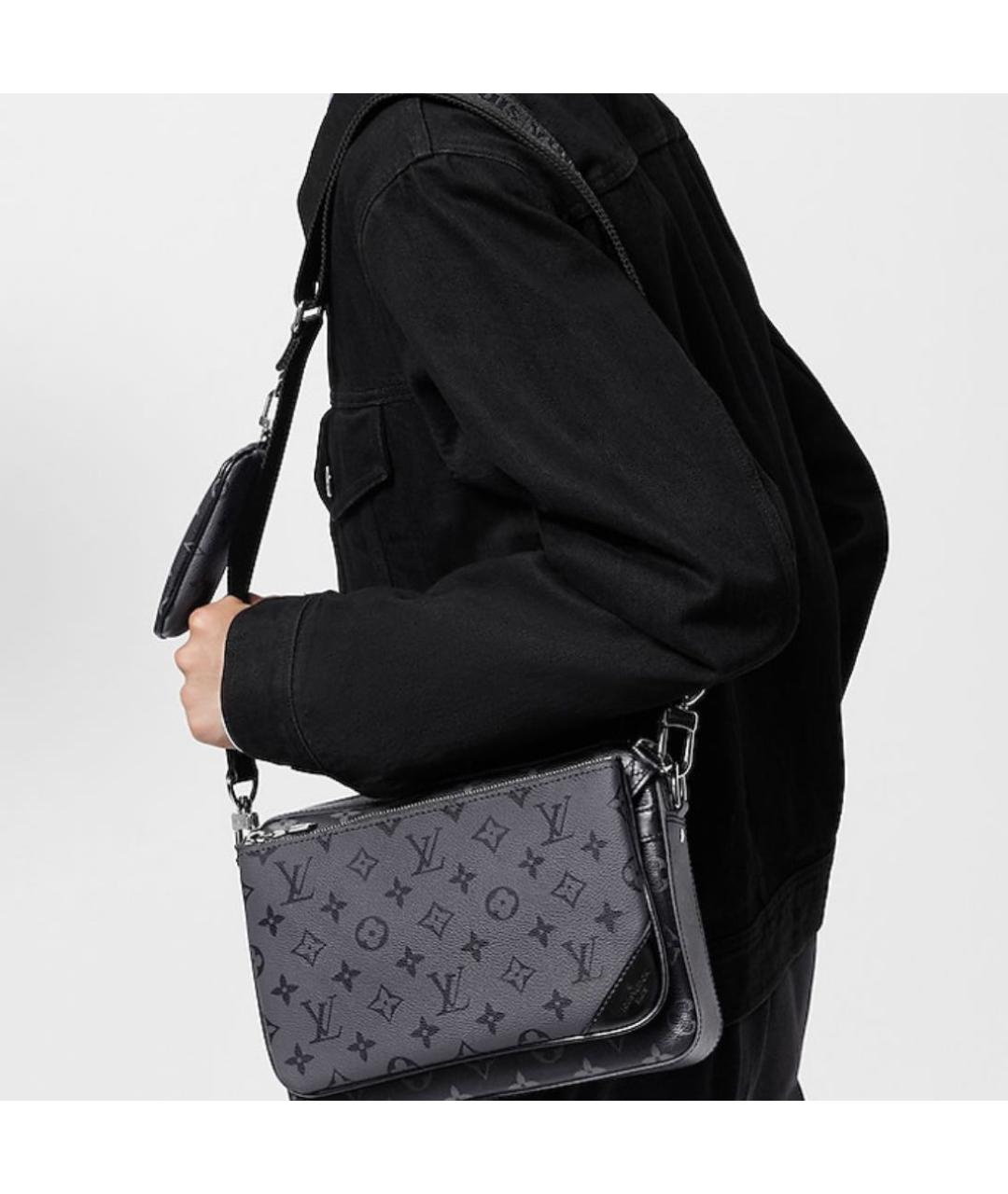 LOUIS VUITTON Антрацитовая сумка на плечо, фото 7