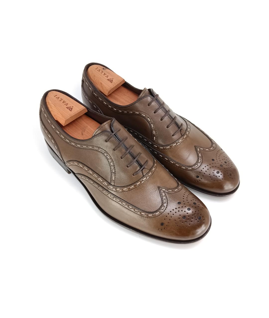 BOTTEGA VENETA Хаки кожаные туфли, фото 3