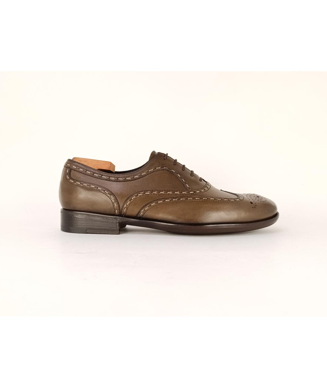BOTTEGA VENETA Хаки кожаные туфли, фото 10