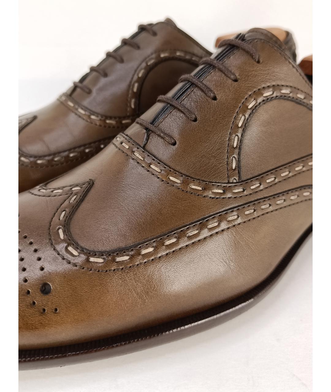 BOTTEGA VENETA Хаки кожаные туфли, фото 9