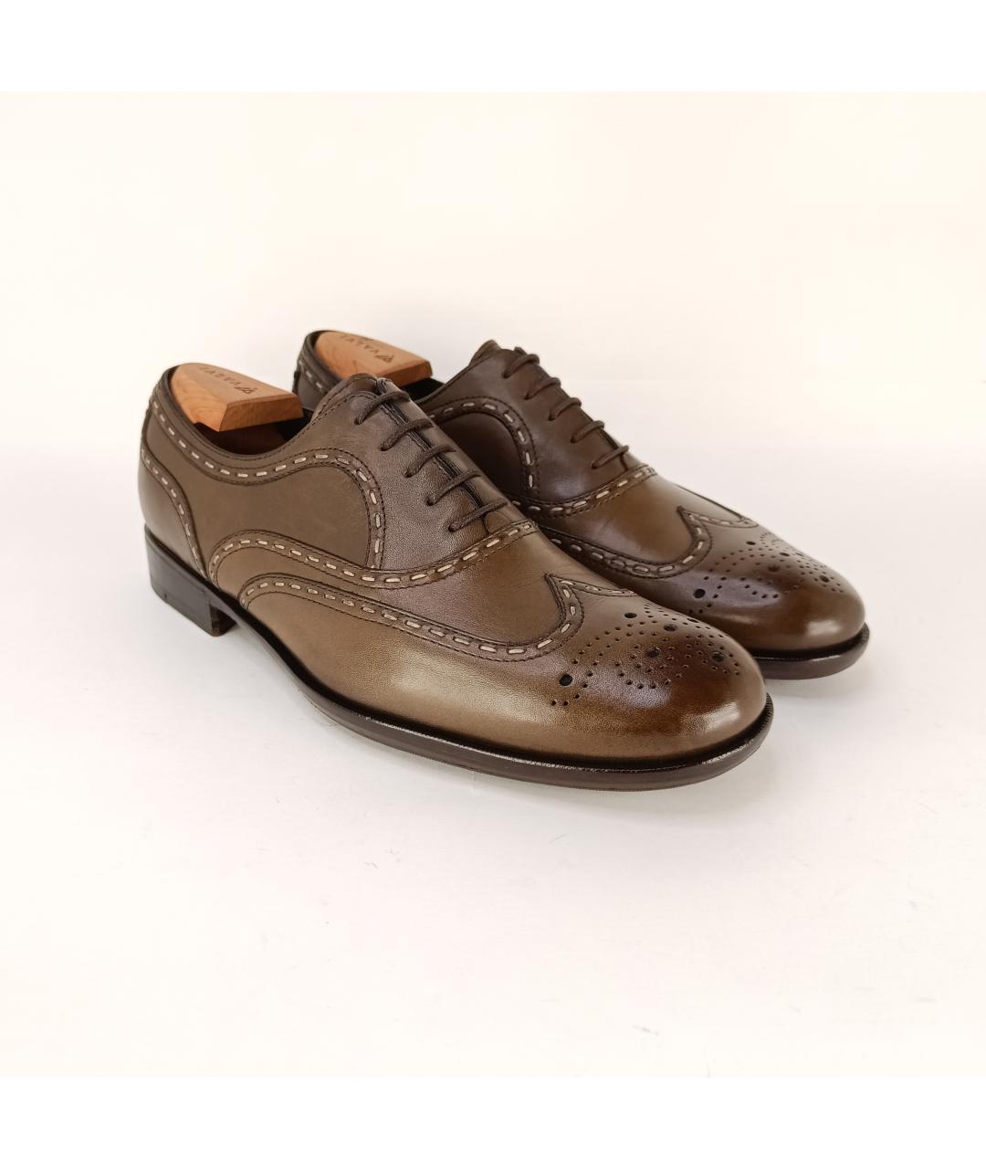 BOTTEGA VENETA Хаки кожаные туфли, фото 5