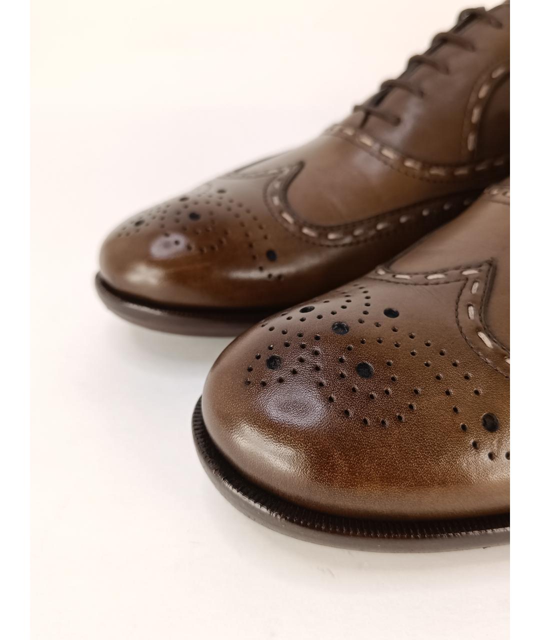 BOTTEGA VENETA Хаки кожаные туфли, фото 8