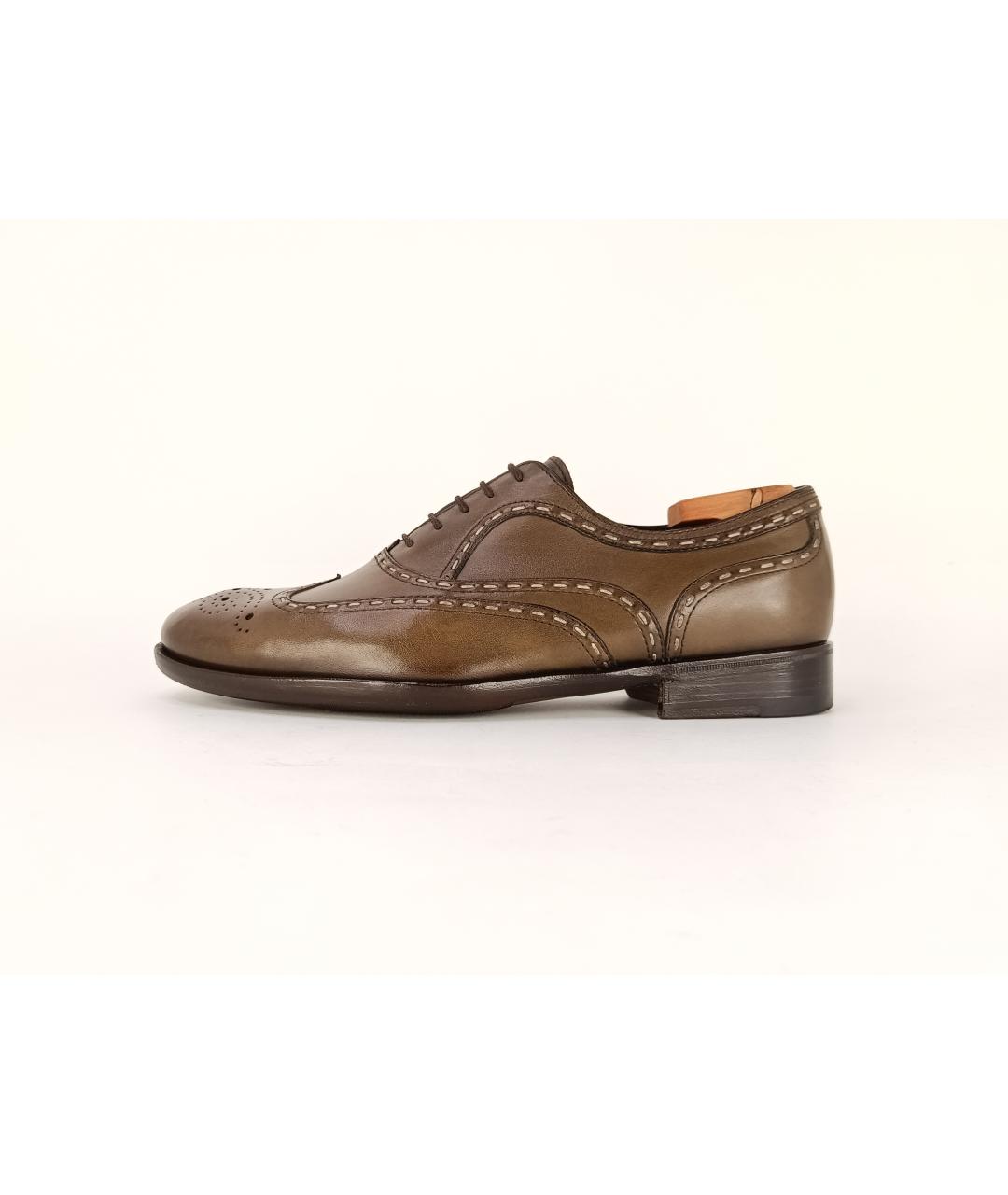BOTTEGA VENETA Хаки кожаные туфли, фото 2