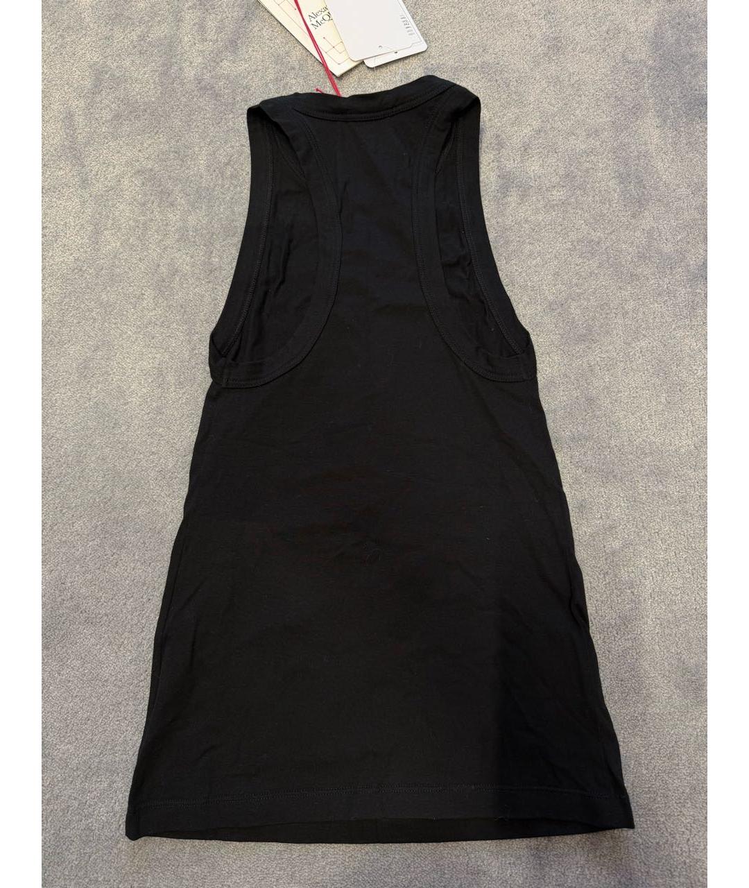 ALEXANDER MCQUEEN Черная хлопко-эластановая майка, фото 2