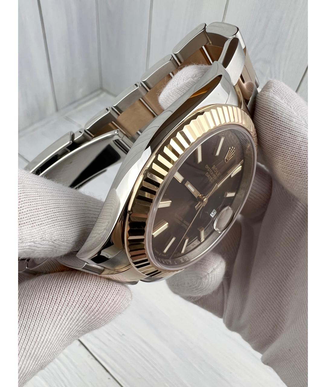 ROLEX Коричневые часы из розового золота, фото 5