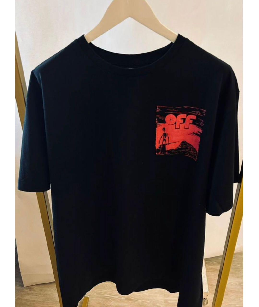 OFF-WHITE Черная хлопковая футболка, фото 7