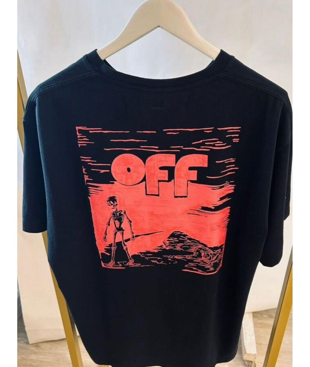 OFF-WHITE Черная хлопковая футболка, фото 2