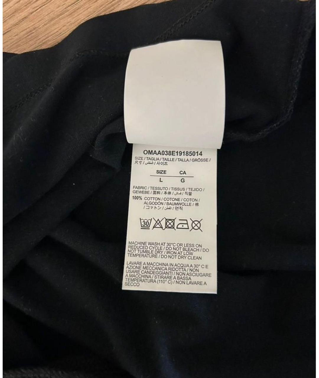 OFF-WHITE Черная хлопковая футболка, фото 5