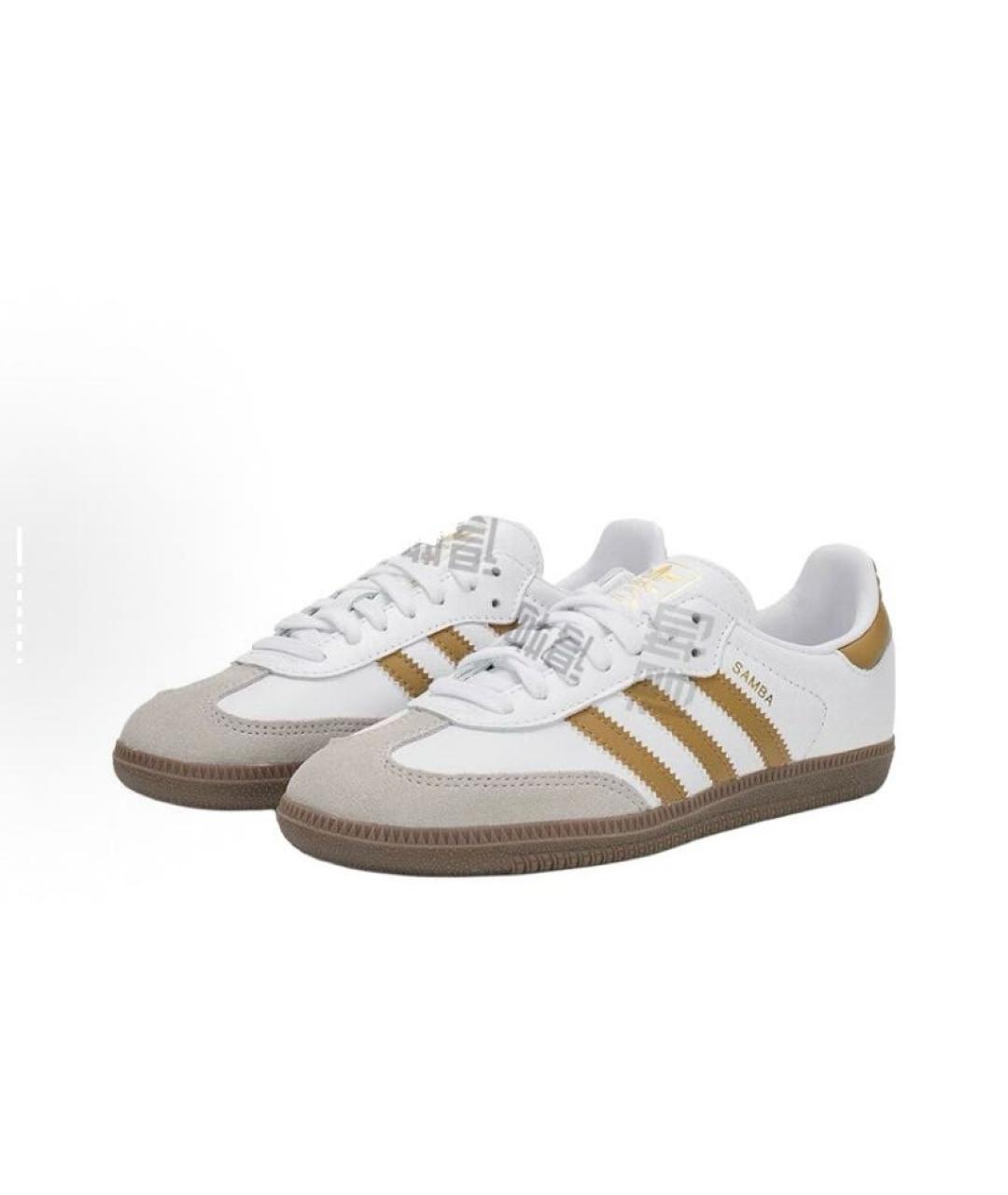 ADIDAS Белые кожаные низкие кроссовки / кеды, фото 4