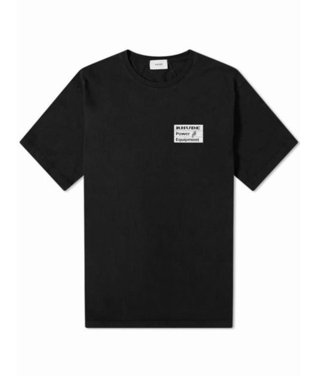 RHUDE Черная хлопковая футболка, фото 1