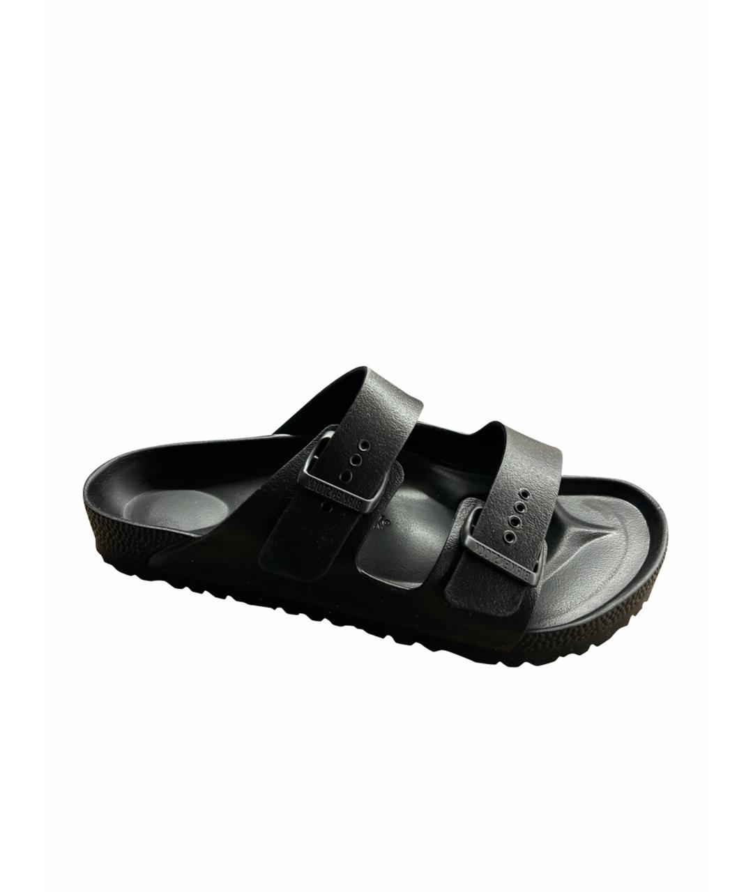 BIRKENSTOCK Черные резиновые шлепанцы, фото 1