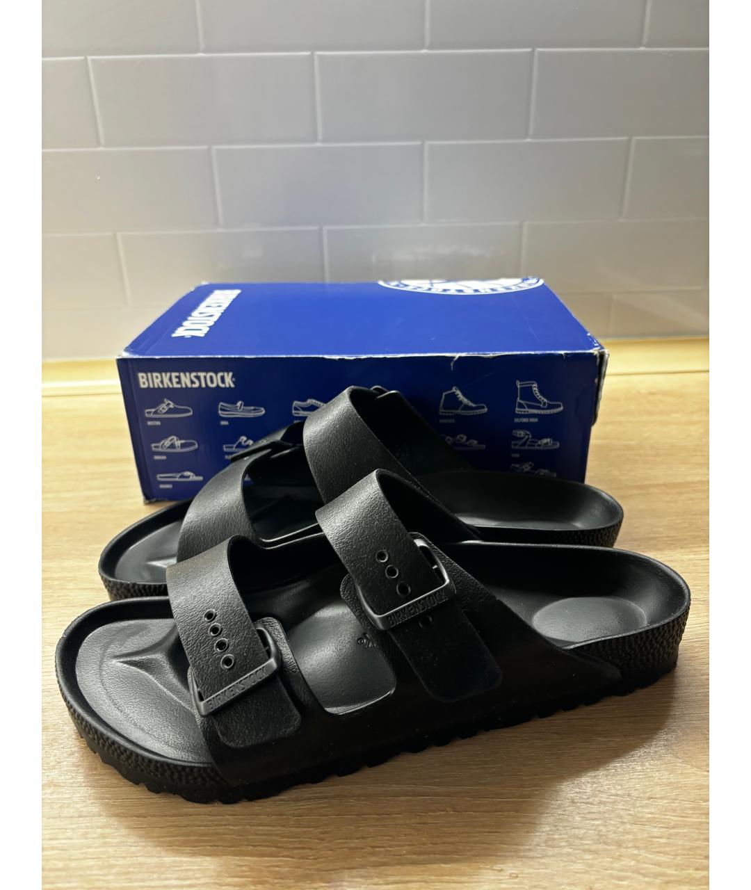 BIRKENSTOCK Черные резиновые шлепанцы, фото 6