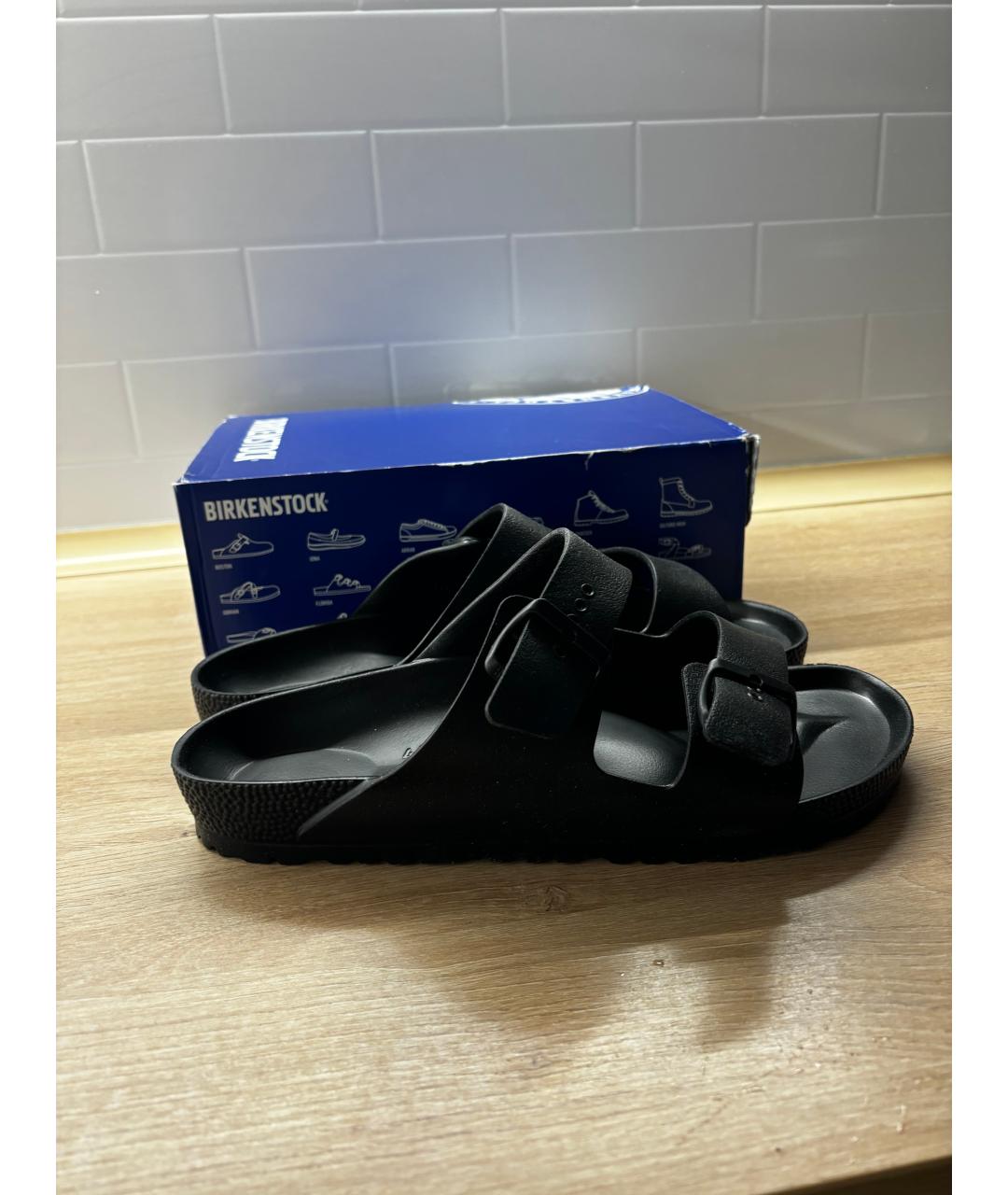 BIRKENSTOCK Черные резиновые шлепанцы, фото 3