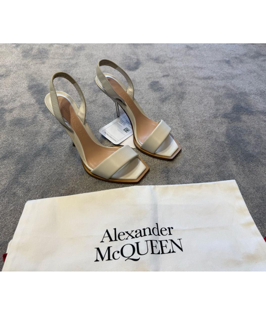 ALEXANDER MCQUEEN Белые кожаные туфли, фото 6