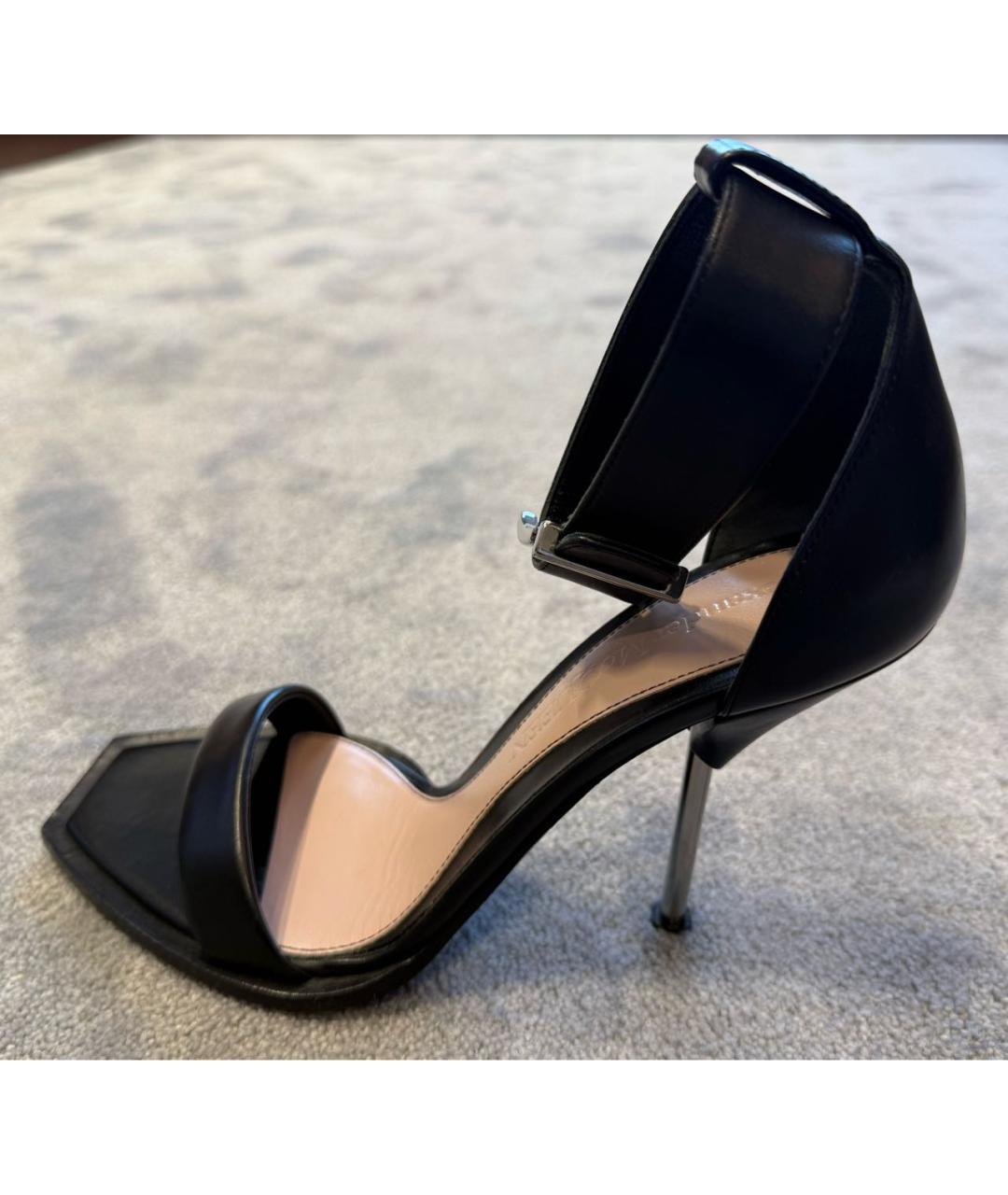 ALEXANDER MCQUEEN Черные кожаные туфли, фото 9