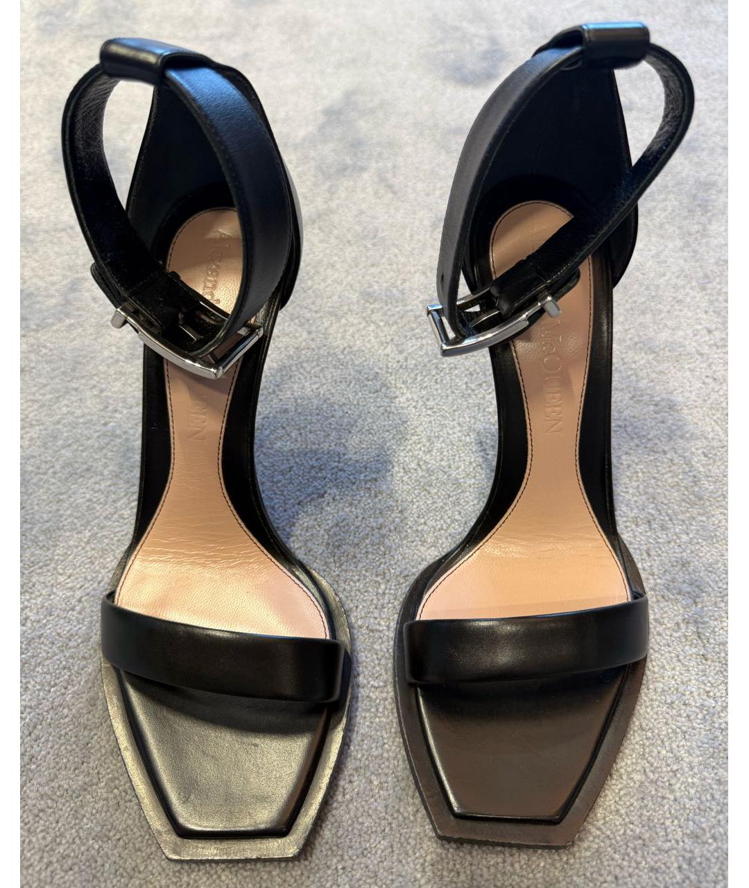 ALEXANDER MCQUEEN Черные кожаные туфли, фото 2