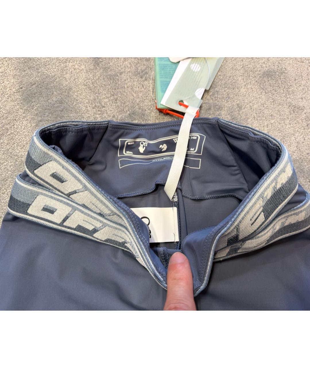 OFF-WHITE Серые полиамидовые леггинсы и велосипедки, фото 3